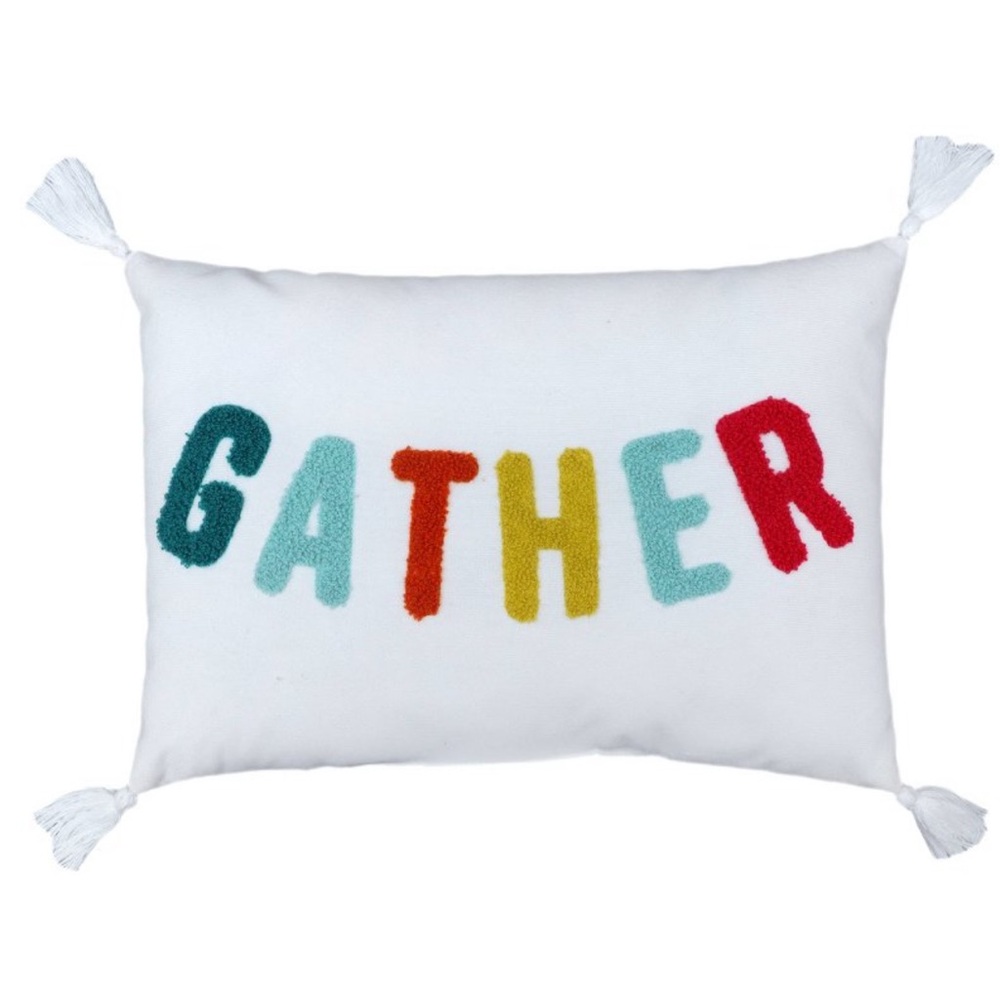 4: Lumbar pillow with a "gather" design-3.5-inch thick-14inchs X 10inch (U)